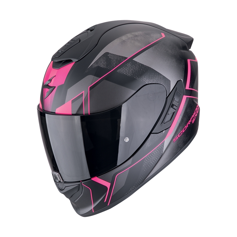 Casco de moto integral Scorpion EXO-1400 EVO II AIR INTENSIO negro mate-rosa liquidación