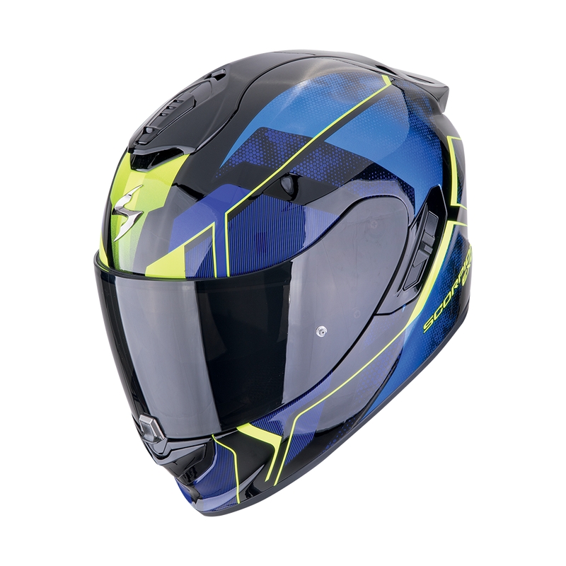 Casco integral de moto Scorpion EXO-1400 EVO II AIR INTENSIO negro-azul liquidación