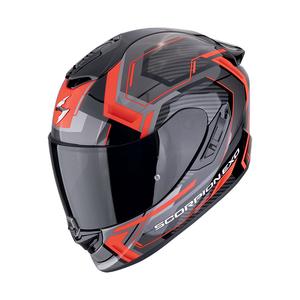 Casco integral de moto Scorpion EXO-1400 EVO II AIR LINART negro-rojo