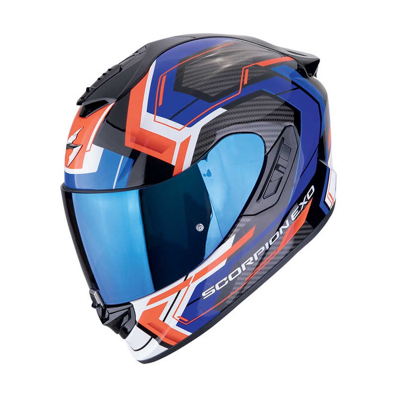 Casco integral de moto Scorpion EXO-1400 EVO II AIR LINART negro-azul-rojo