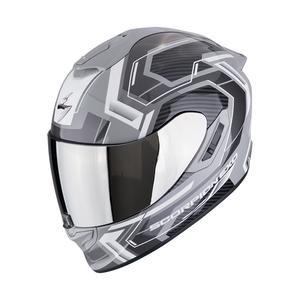 Casco integral de moto Scorpion EXO-1400 EVO II AIR LINART gris y blanco