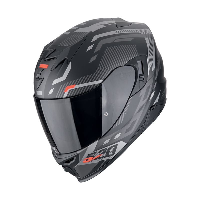 Casco integral de moto Scorpion EXO-520 EVO AIR RANKA negro-plata-rojo mate liquidación
