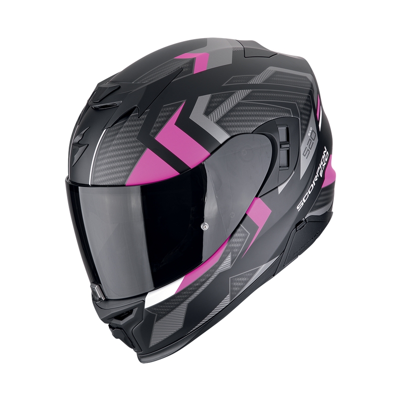 Casco integral de moto Scorpion EXO-520 EVO AIR SENSUS negro mate-rosa liquidación
