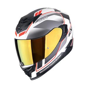Casco integral de moto Scorpion EXO-520 EVO AIR LENA blanco-plata-rojo mate