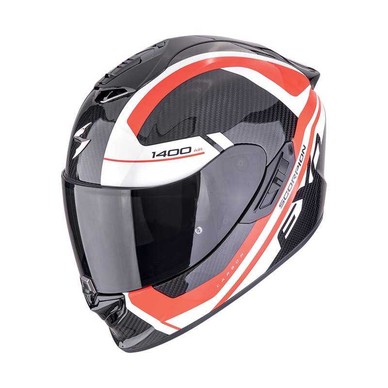 Casco integral de moto Scorpion EXO-1400 EVO II CARBON AIR ENKO negro-rojo-blanco liquidación