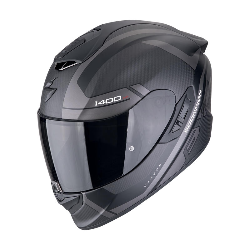 Casco integral de moto Scorpion EXO-1400 EVO II CARBON AIR ENKO negro-plata mate liquidación