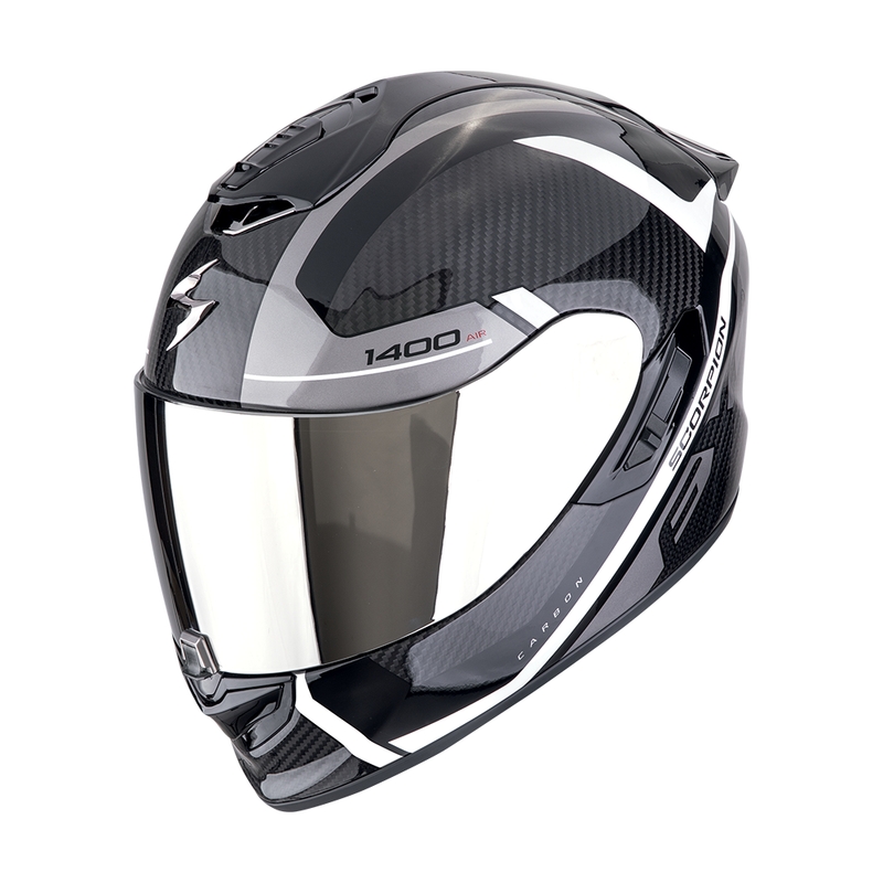 Casco integral de moto Scorpion EXO-1400 EVO II CARBON AIR ENKO negro-plata-blanco liquidación