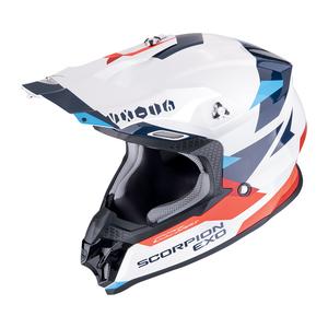 Casco de motocross Scorpion VX-16 EVO AIR ROD blanco-rojo-azul