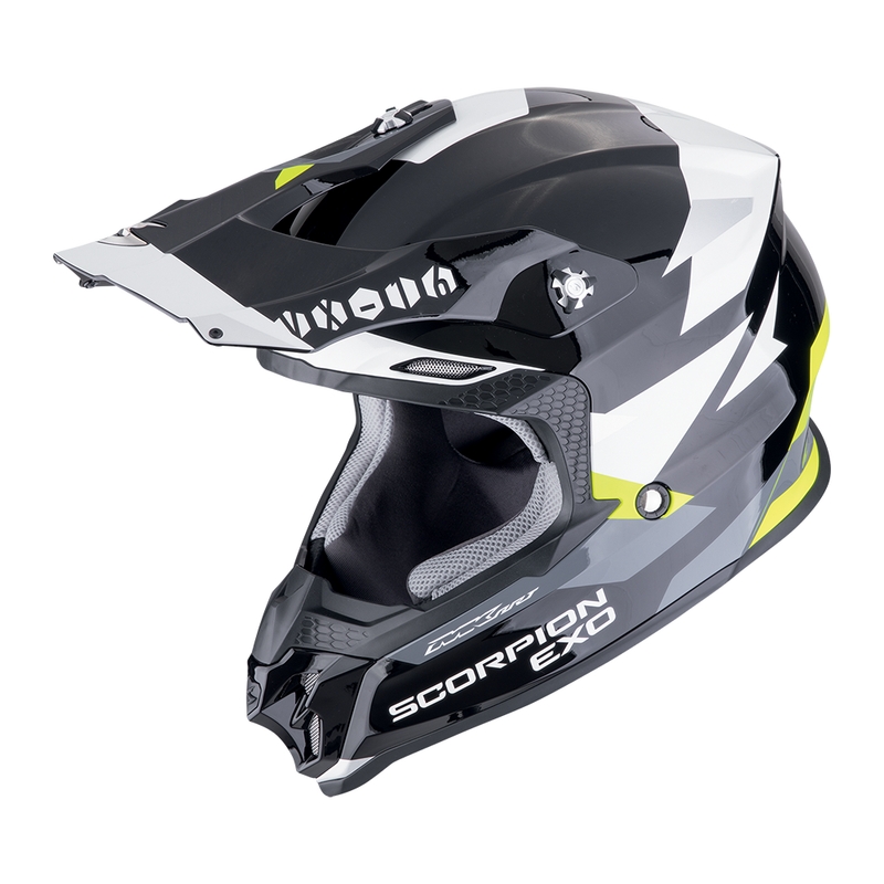 Casco de motocross Scorpion VX-16 EVO AIR ROD negro-amarillo fluo