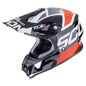 Casco de motocross Scorpion VX-16 EVO AIR ANALOG negro-rojo
