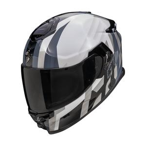 Casco integral de moto Scorpion EXO-GT SP AIR TOURADVEN blanco perla-plata
