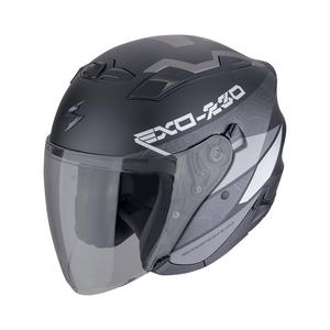 Casco de moto abierto SCORPION EXO-230 BAND negro-plata mate