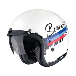 Casco de moto abierto Scorpion Belfast Evo ADONIS blanco-rojo-azul