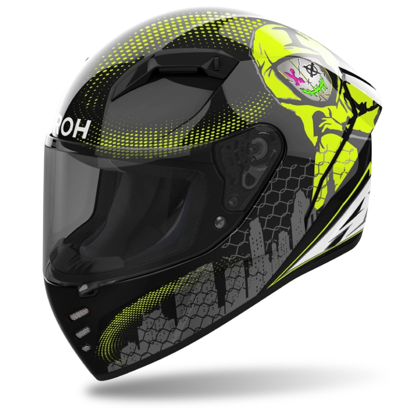Casco integral de moto Airoh CONNOR Gamer negro-gris-amarillo fluo
