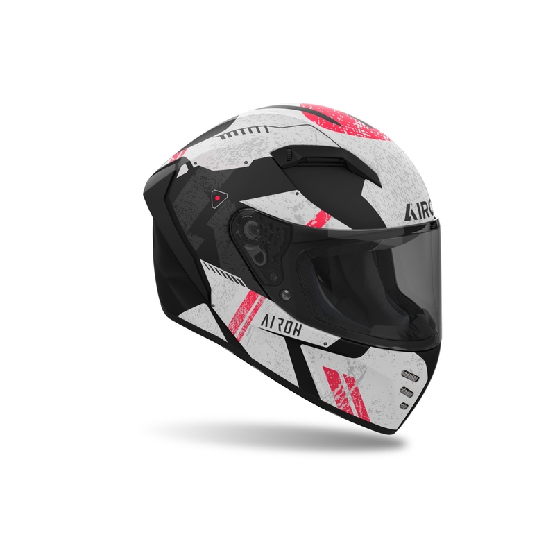 Casco integral de moto Airoh CONNOR Omega blanco-rojo mate