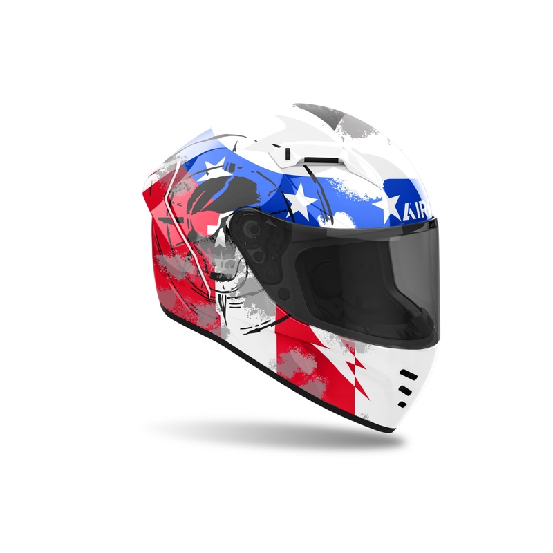 Casco integral de moto Airoh CONNOR Nation blanco-rojo-azul