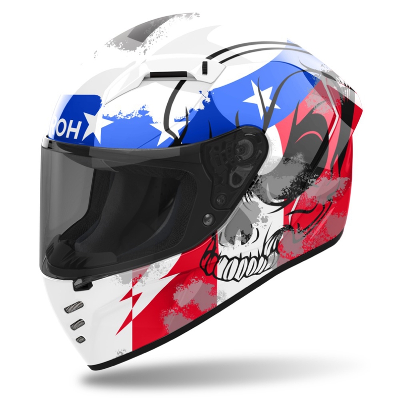 Casco integral de moto Airoh CONNOR Nation blanco-rojo-azul