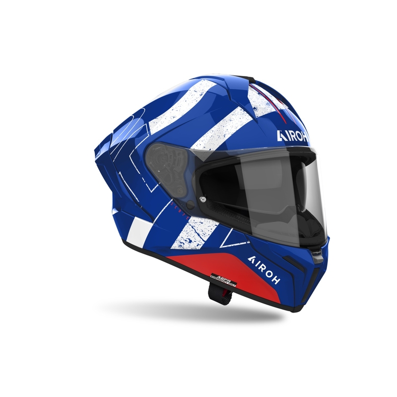 Casco integral de moto Airoh MATRYX Scope azul-rojo