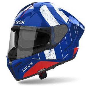 Casco integral de moto Airoh MATRYX Scope azul-rojo