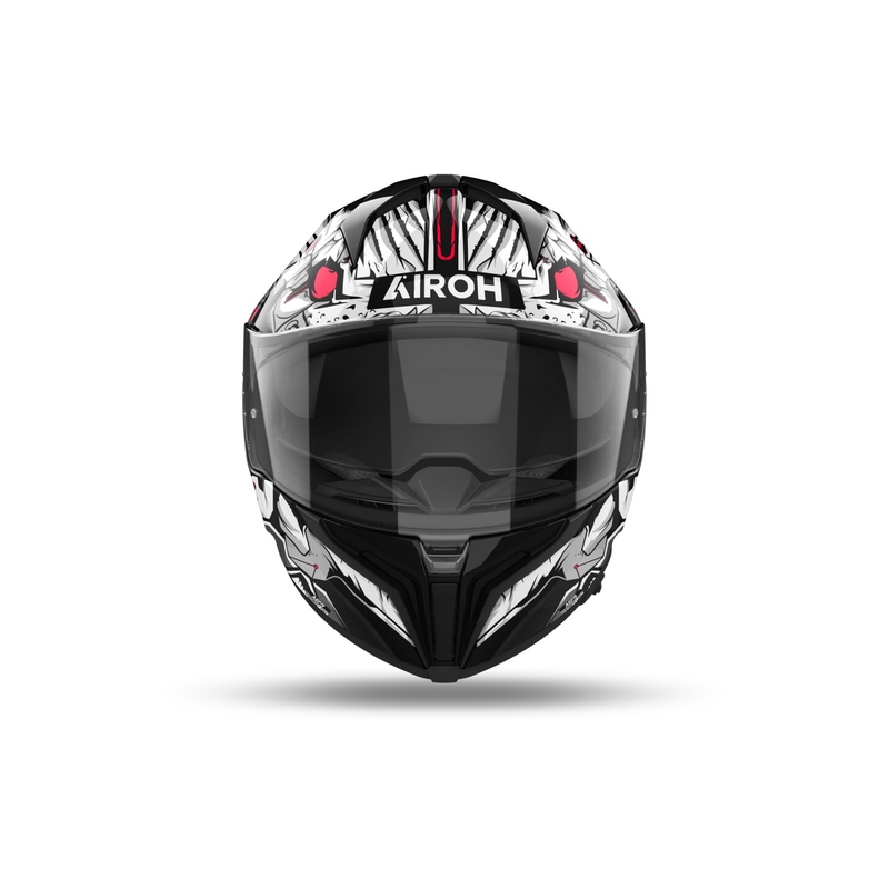 Casco integral de moto Airoh MATRYX Nytro blanco y negro brillante