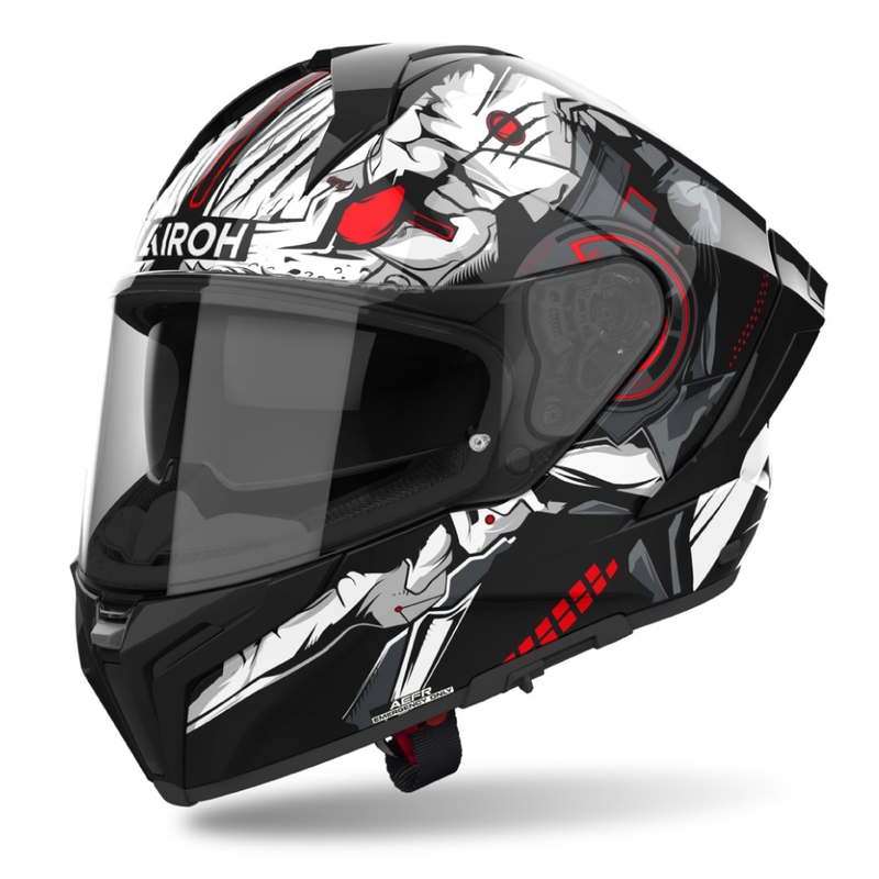 Casco integral de moto Airoh MATRYX Nytro blanco y negro brillante