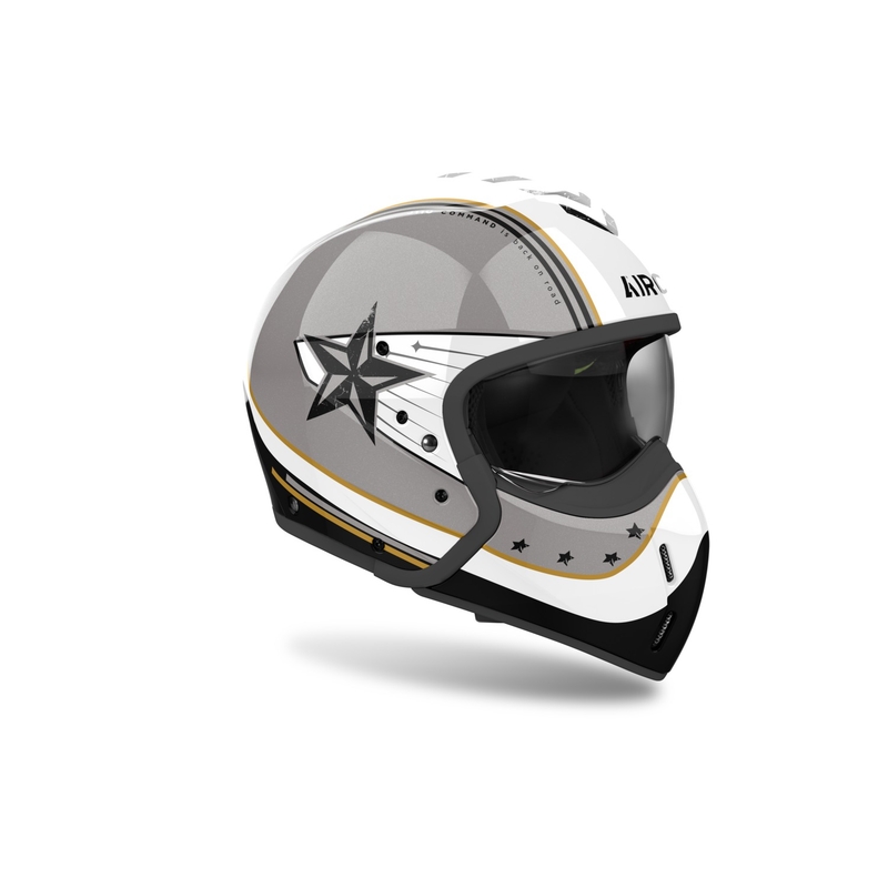 Casco de moto modular Airoh J110 Command gris brillante