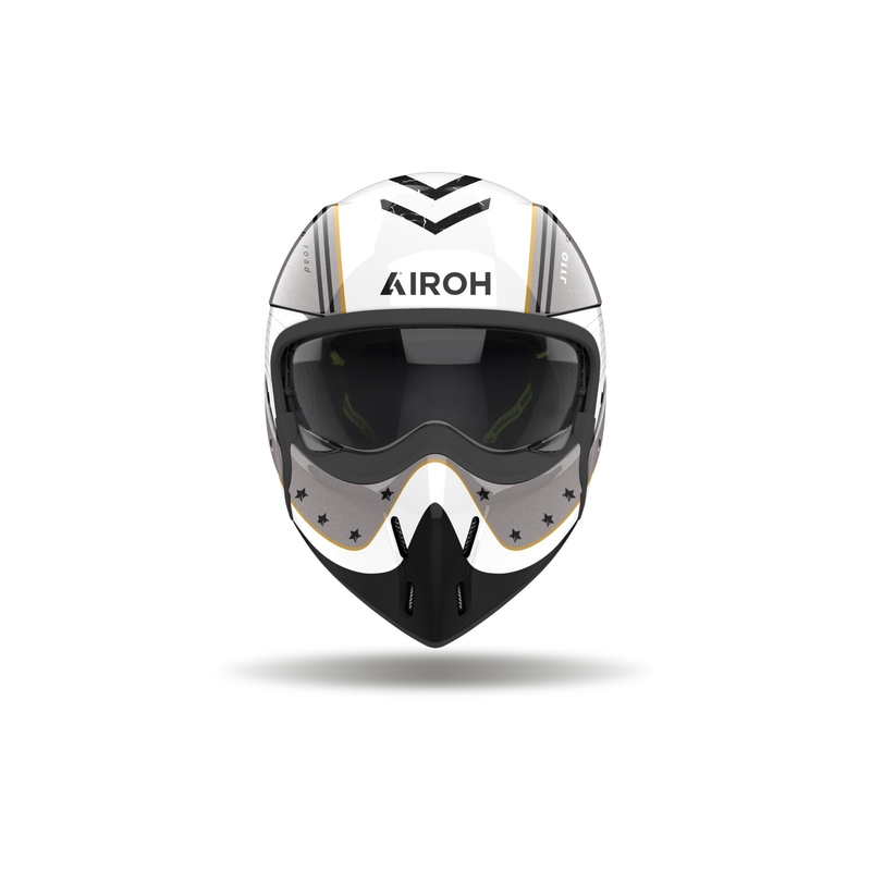Casco de moto modular Airoh J110 Command gris brillante