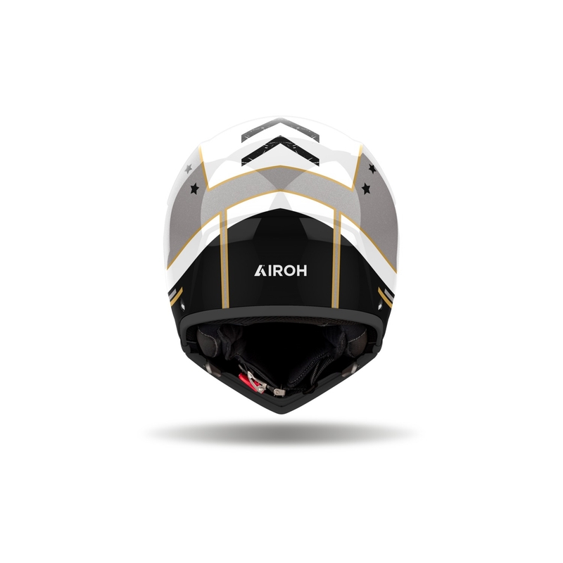 Casco de moto modular Airoh J110 Command gris brillante