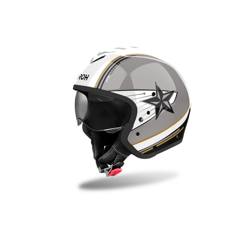 Casco de moto modular Airoh J110 Command gris brillante