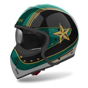 Casco de moto modular Airoh J110 Command verde brillante