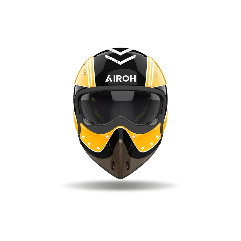 Casco de moto modular Airoh J110 Command amarillo brillante