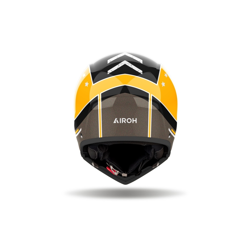 Casco de moto modular Airoh J110 Command amarillo brillante