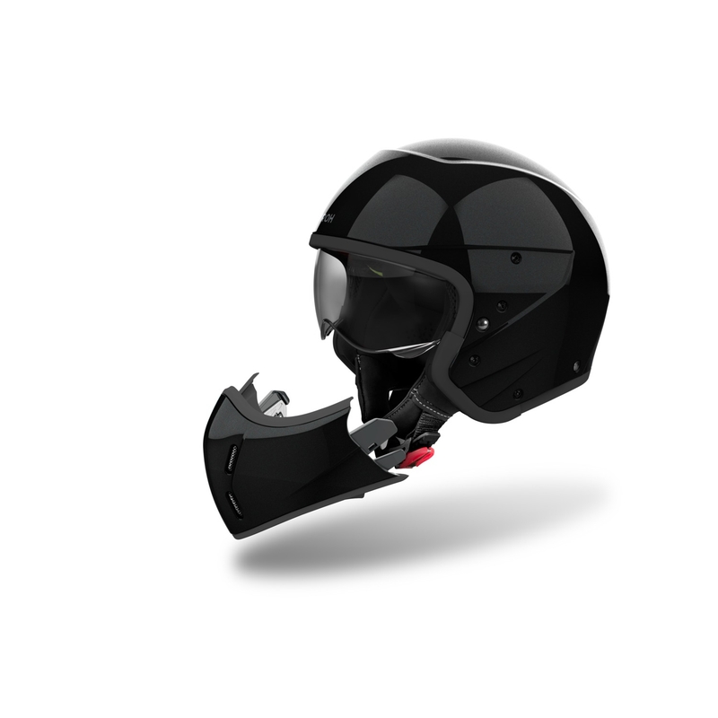 Casco Modular Moto Airoh J110 Color Negro Brillante