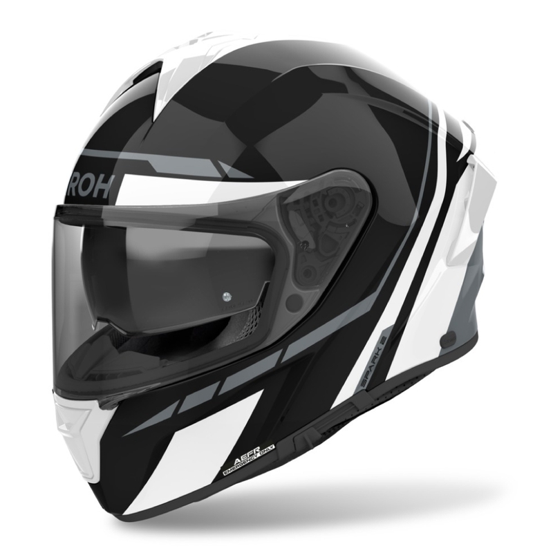 Casco integral de moto Airoh SPARK 2 Spinner blanco brillante