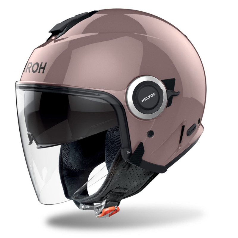 Casco de moto abierto Airoh HELYOS Color rosa metalizado