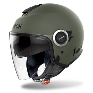 Casco de moto abierto Airoh HELYOS Color verde mate