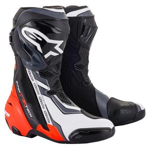 Botas de moto Alpinestars Supertech R negro-rojo fluo-blanco-gris