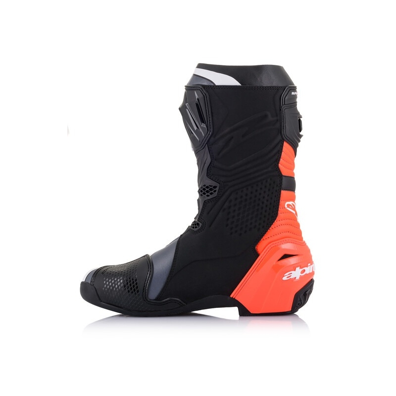 Botas de moto Alpinestars Supertech R negro-rojo fluo-blanco-gris