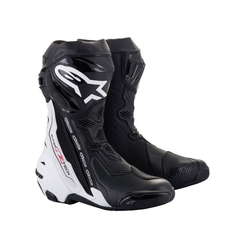 Botas de moto Alpinestars Supertech R Vented Negras y Blancas