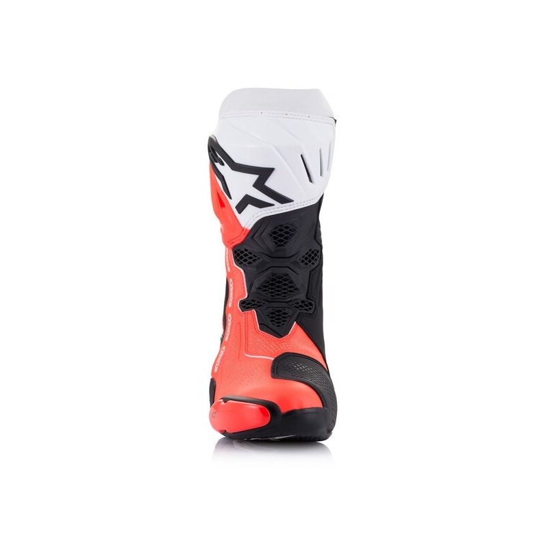 Botas de moto Alpinestars Supertech R Vented negro-blanco-rojo fluo