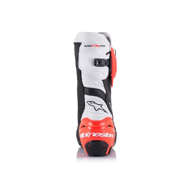 Botas de moto Alpinestars Supertech R Vented negro-blanco-rojo fluo