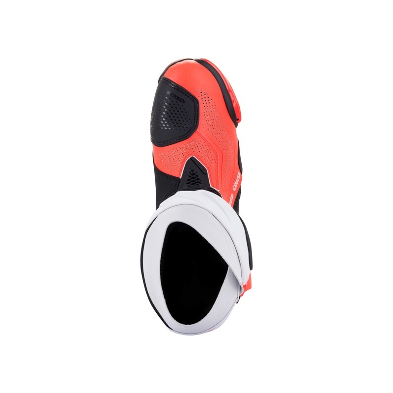 Botas de moto Alpinestars Supertech R Vented negro-blanco-rojo fluo