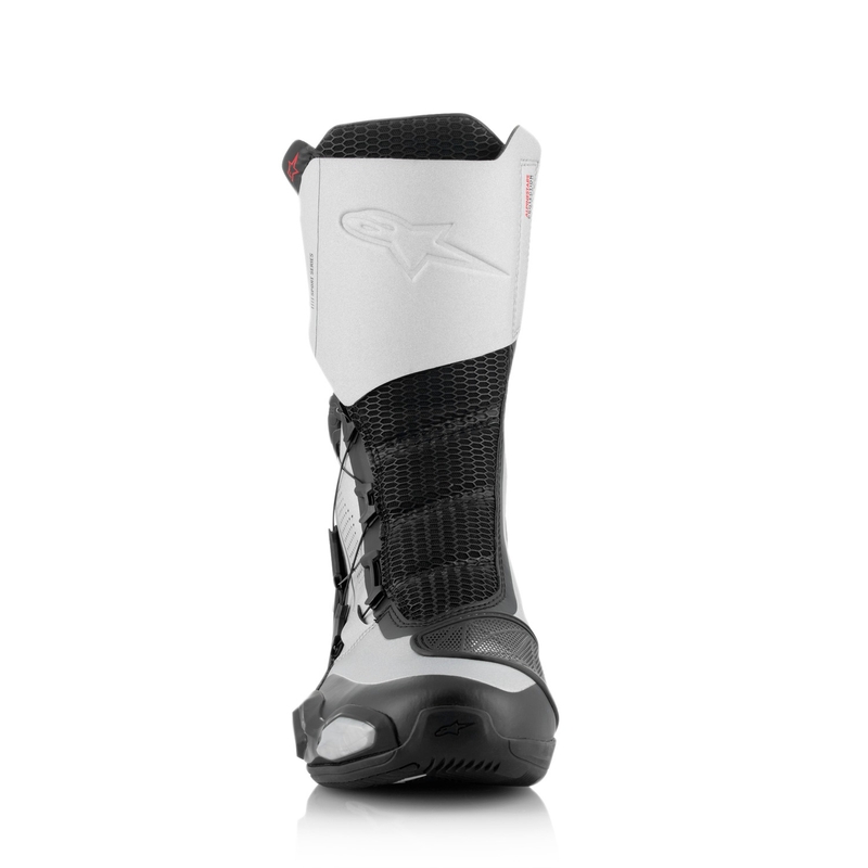 Botas de moto Alpinestars SP-X BOA negras y plateadas