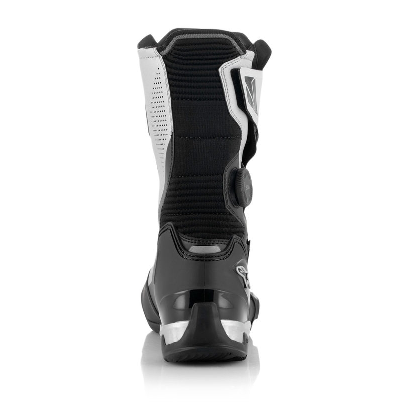 Botas de moto Alpinestars SP-X BOA negras y plateadas