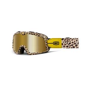 Gafas de motocross 100% Barstow beige-marrón con plexi dorado