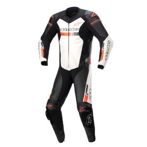 Mono de cuero de una pieza Alpinestars GP Force TECH-AIR 5 compatible negro-blanco-rojo fluo