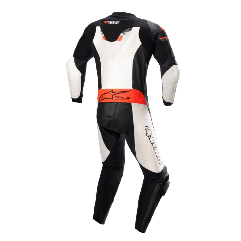 Mono de cuero de una pieza Alpinestars GP Force TECH-AIR 5 compatible negro-blanco-rojo fluo