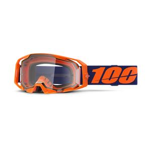 Gafas de motocross 100% ARmatic Neon Orange con plexi transparente