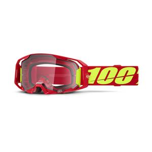 Gafas de motocross 100% ARmatic rojo con plexiglás transparente