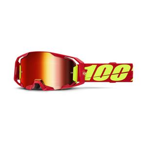 Gafas de motocross 100% ARmatic rojo con plexiglás rojo